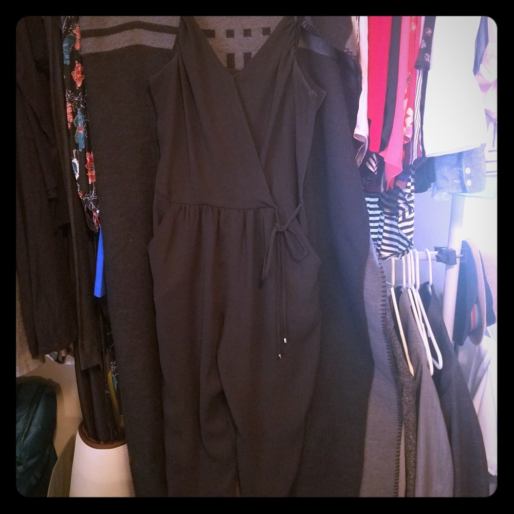 Black spaghetti strap jumpsuit